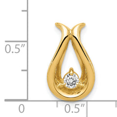 14K 3.4mm AA Diamond Teardrop Shape Chain Slide