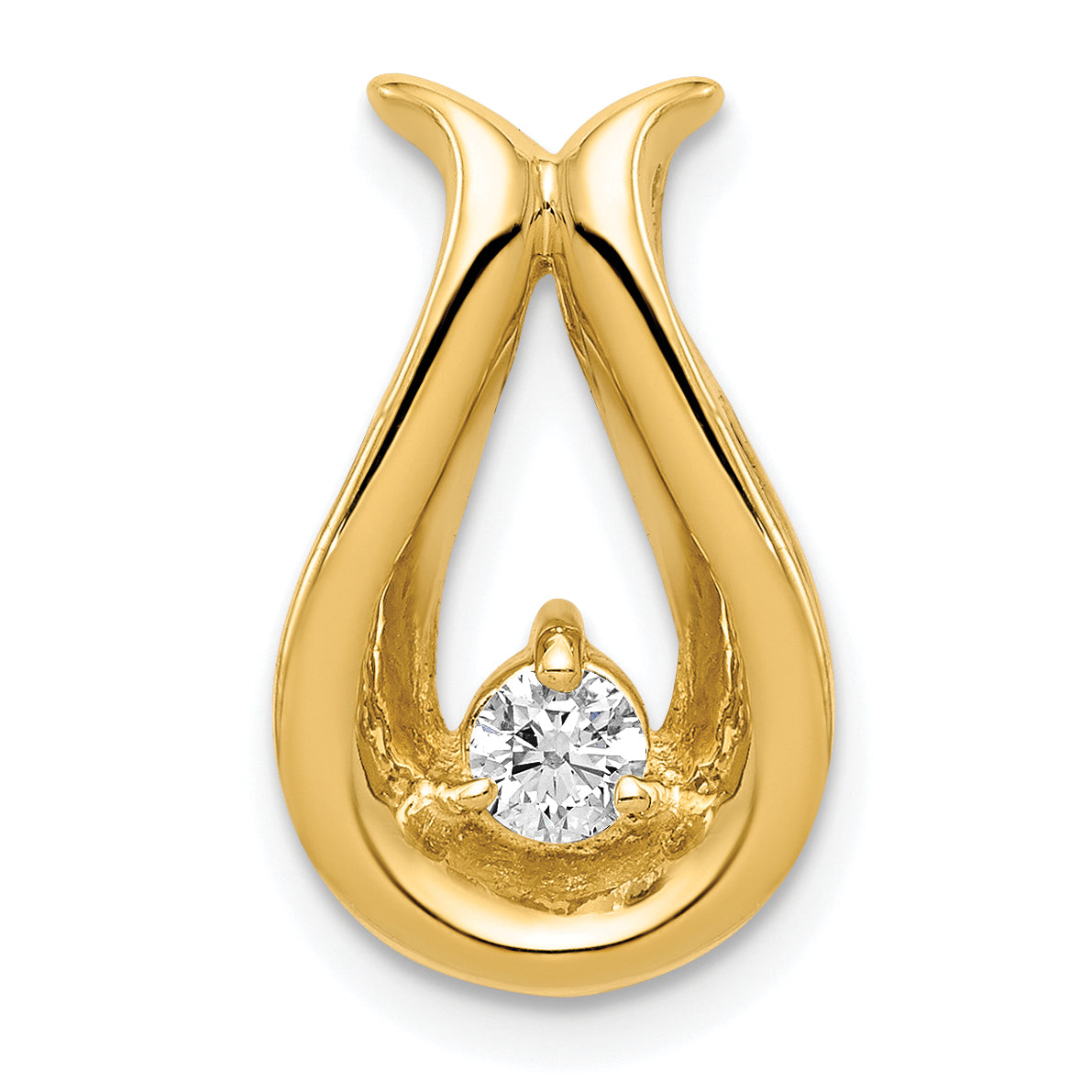 14k 3.4mm VS Diamond Teardrop Shape Chain Slide Main image