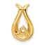 14k Holds 3.4mm Stone, Teardrop Shape Chain Slide Mounting