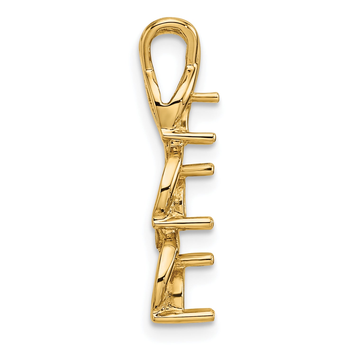 14k Holds 3 Stone Criss-Cross Chain Slide Mounting (No Stone Included) Secondary image