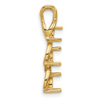 14k Holds 3 Stone Criss-Cross Chain Slide Mounting (No Stone Included)