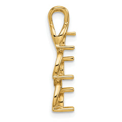 14k Holds 3 Stone Criss-Cross Chain Slide Mounting (No Stone Included)