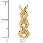 14k Holds 3 Stone Criss-Cross Chain Slide Mounting (No Stone Included)