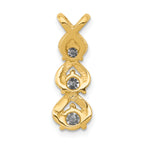 14K AA Diamond 3 Stone Criss-Cross Chain Slide