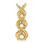 14k Holds 3 Stone Criss-Cross Chain Slide Mounting