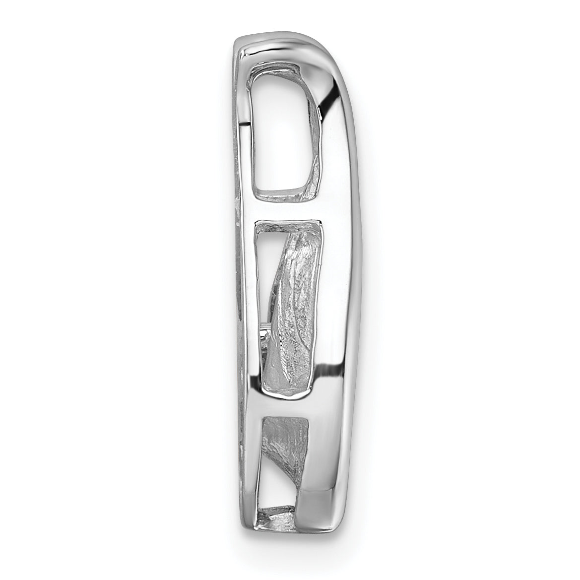 14k White Gold Holds 3.4mm Stone, Teardrop Shape Chain Slide Mounting (No Stone Included)