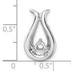 14k White Gold Holds 3.4mm Stone, Teardrop Shape Chain Slide Mounting (No Stone Included)