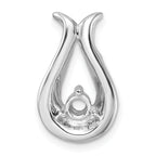 14k White Gold Holds 3.4mm Stone, Teardrop Shape Chain Slide Mounting