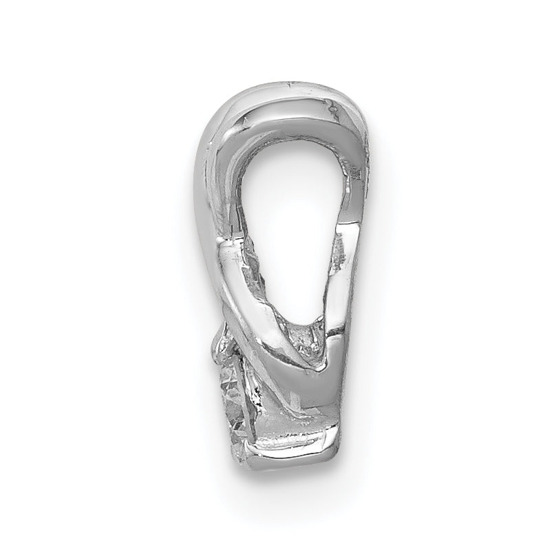 14K White Gold 2.9mm AA Diamond Chain Slide
