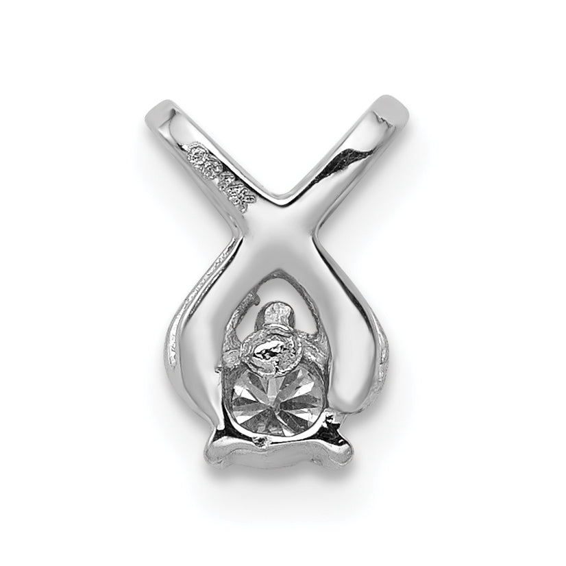 14K White Gold 2.9mm AA Diamond Chain Slide