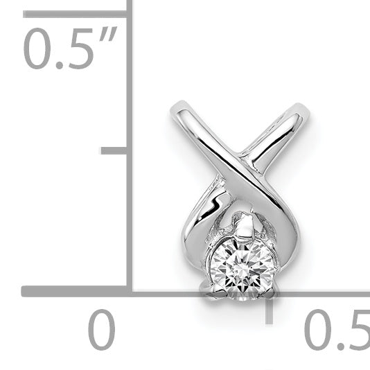14K White Gold 2.9mm AA Diamond Chain Slide