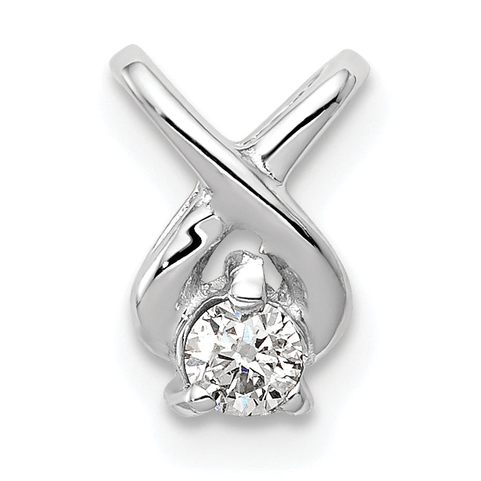 14k White Gold 2.9mm VS Diamond Chain Slide