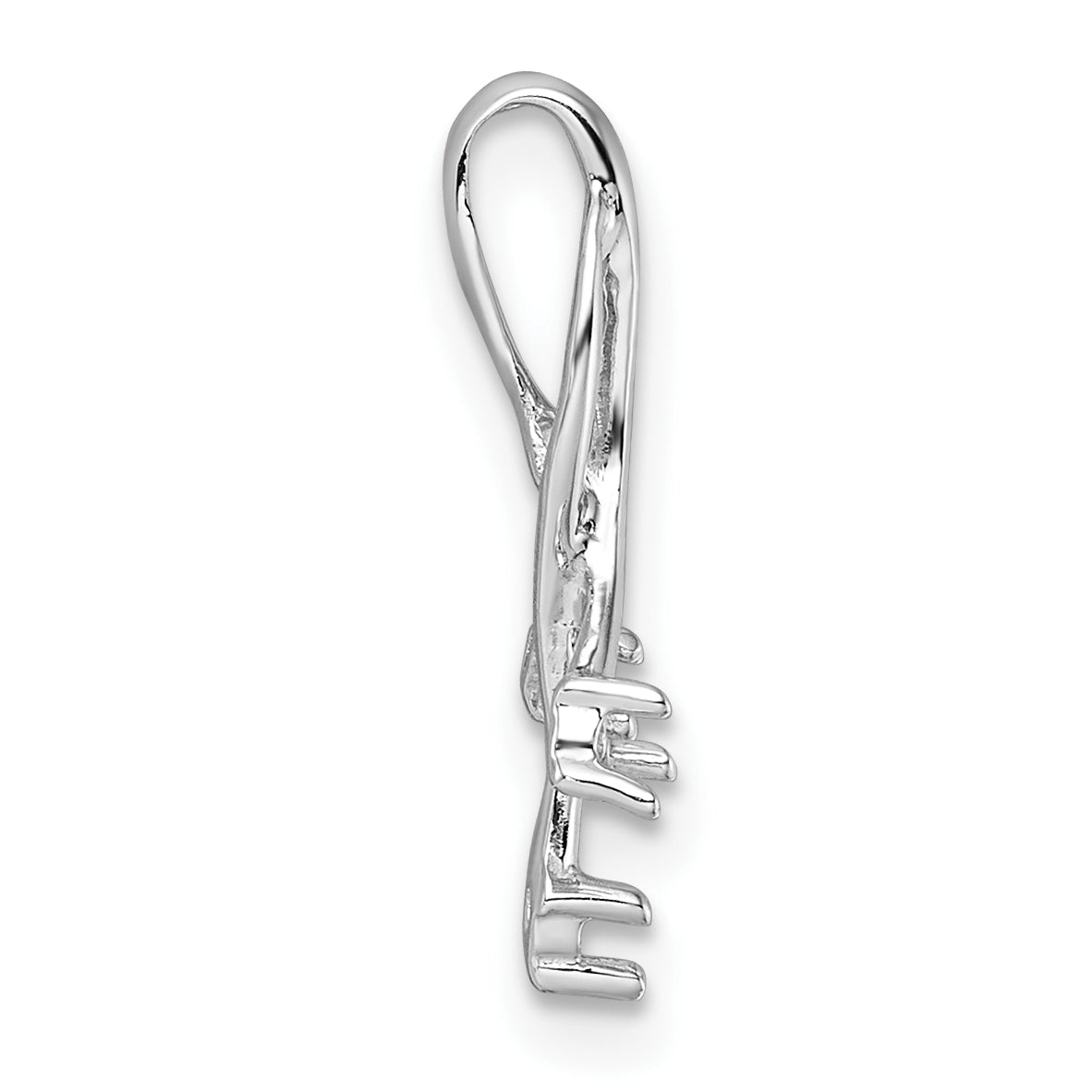 14k White Gold Holds 3-1.6mm Stone Twisted Chain Slide Mounting (No Stone Included) Secondary image