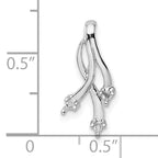 14k White Gold Holds 3-1.6mm Stone Twisted Chain Slide Mounting (No Stone Included)