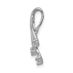 14K White Gold AA Diamond 3-1.6mm Stone Twisted Chain Slide
