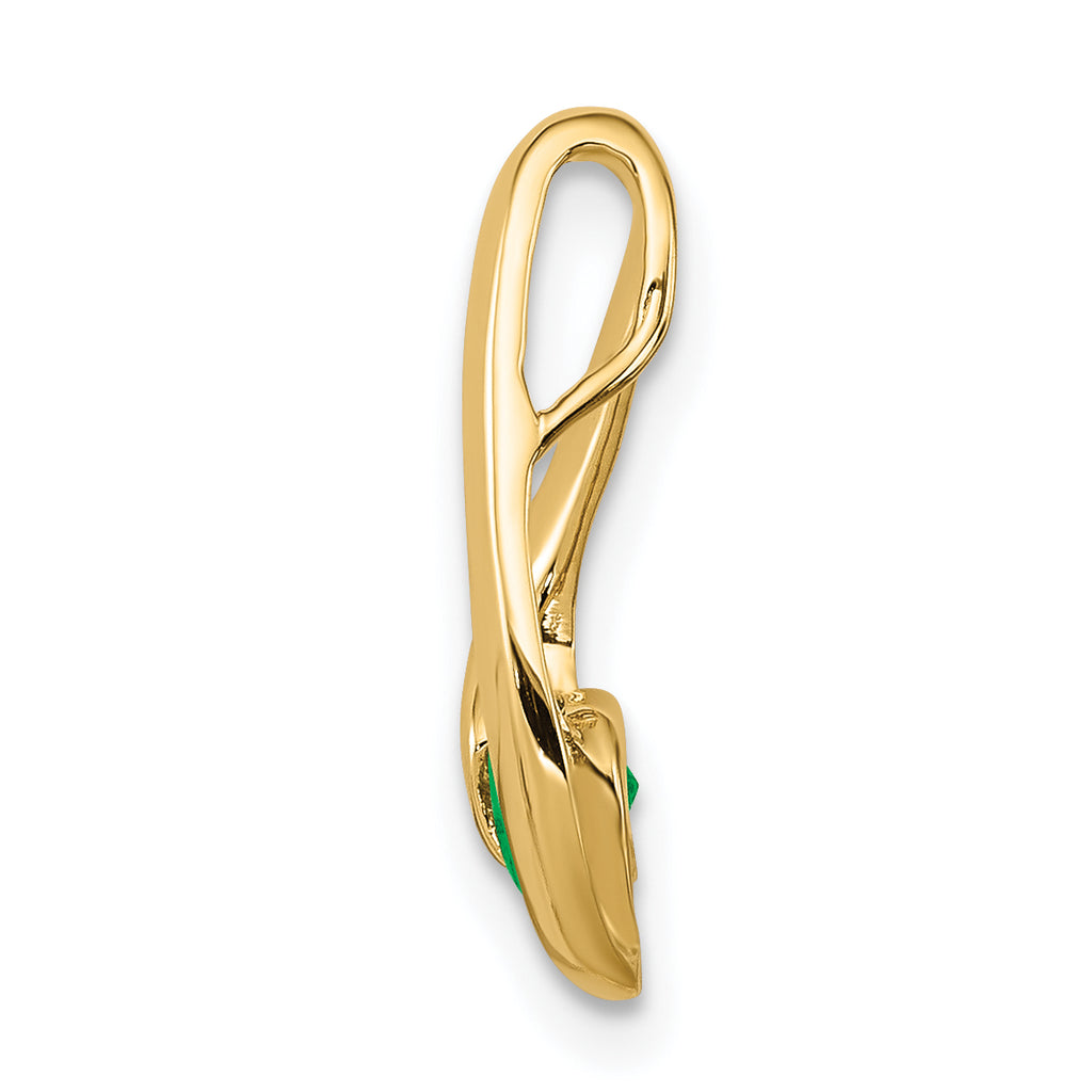 14K 4mm Emerald pendant