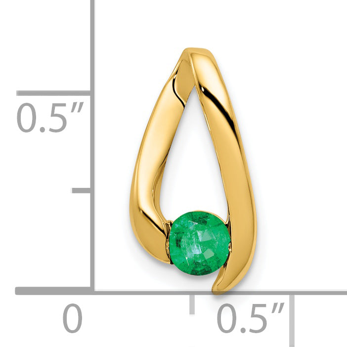 14K 4mm Emerald pendant
