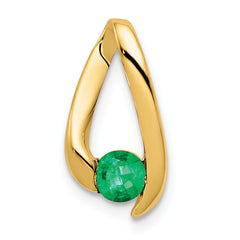 14k 4mm Emerald pendant