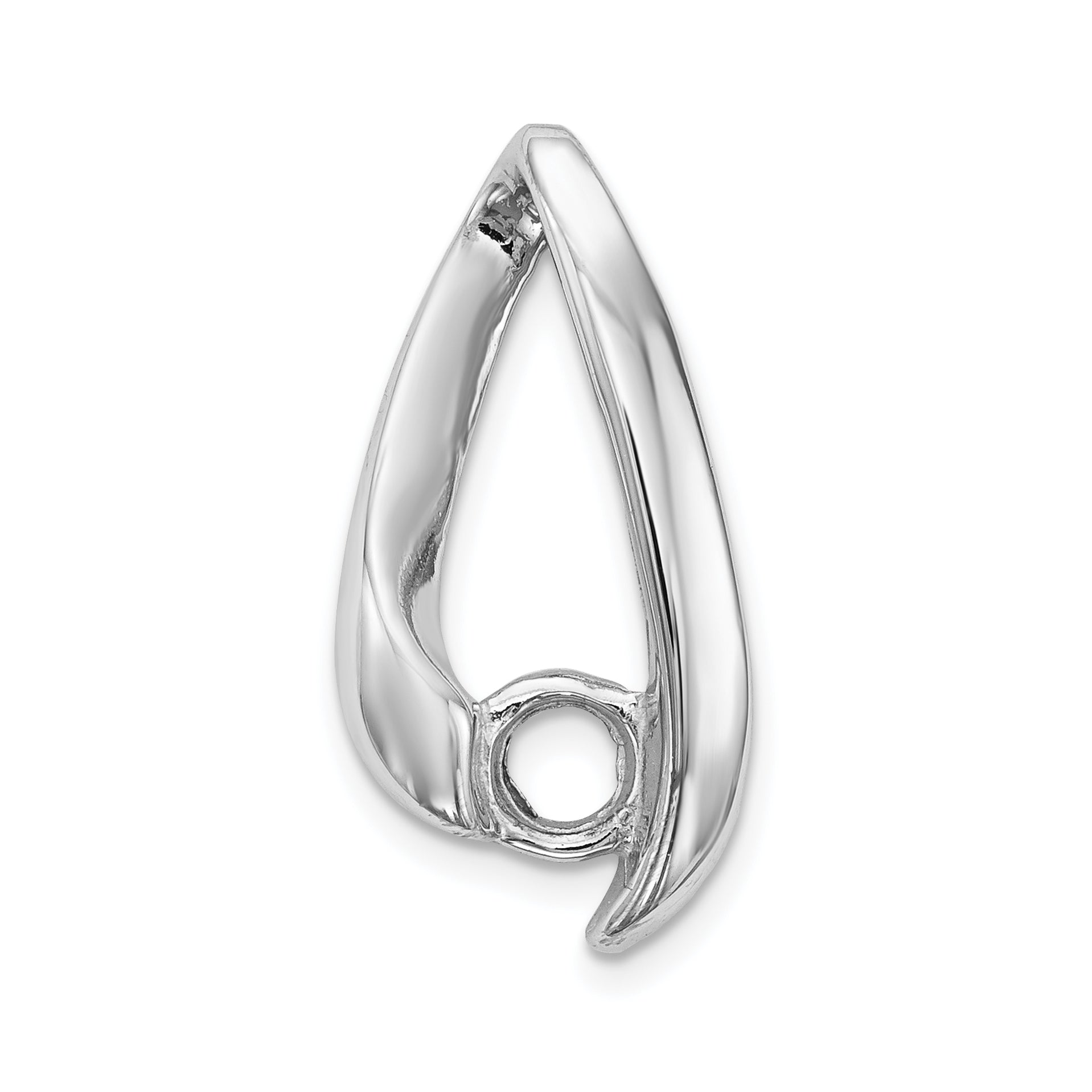 14K White Gold 4mm Round Stone Pendant Mounting Main image