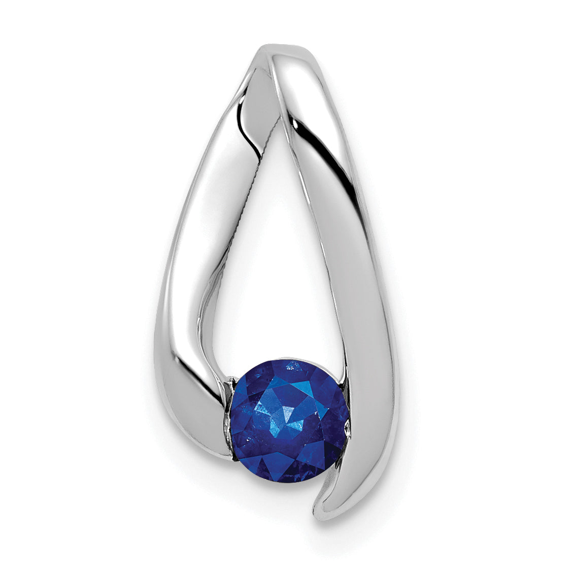 14k White Gold 4mm Sapphire Pendant Main image