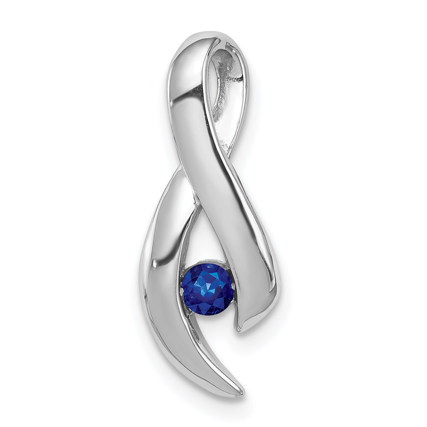 14k White Gold Sapphire pendant Main image