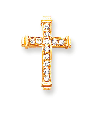 14k AA Diamond Latin Cross Pendant