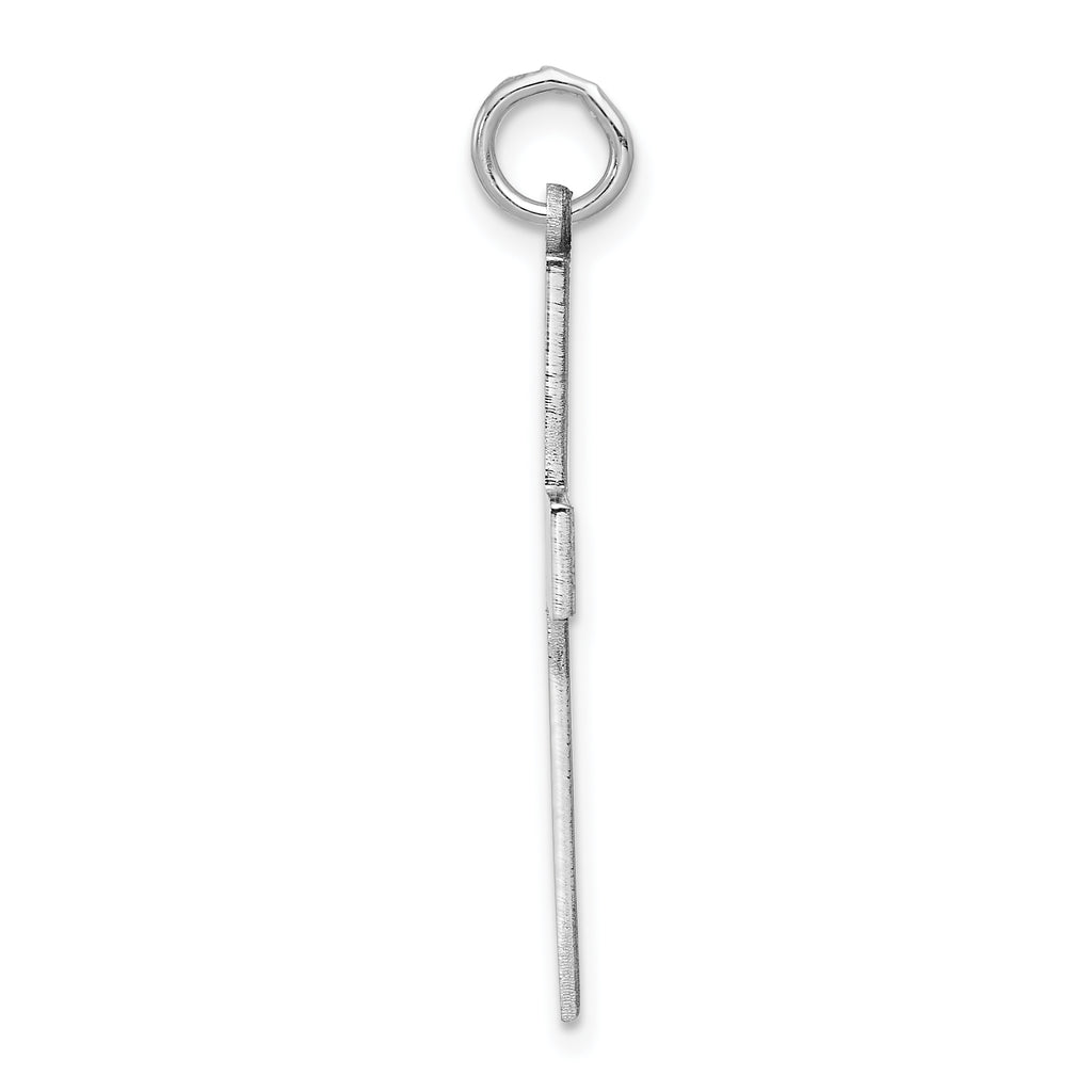 14K White Gold Laser Designed Cross Pendant