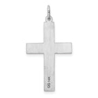 14K White Gold Laser Designed Cross Pendant