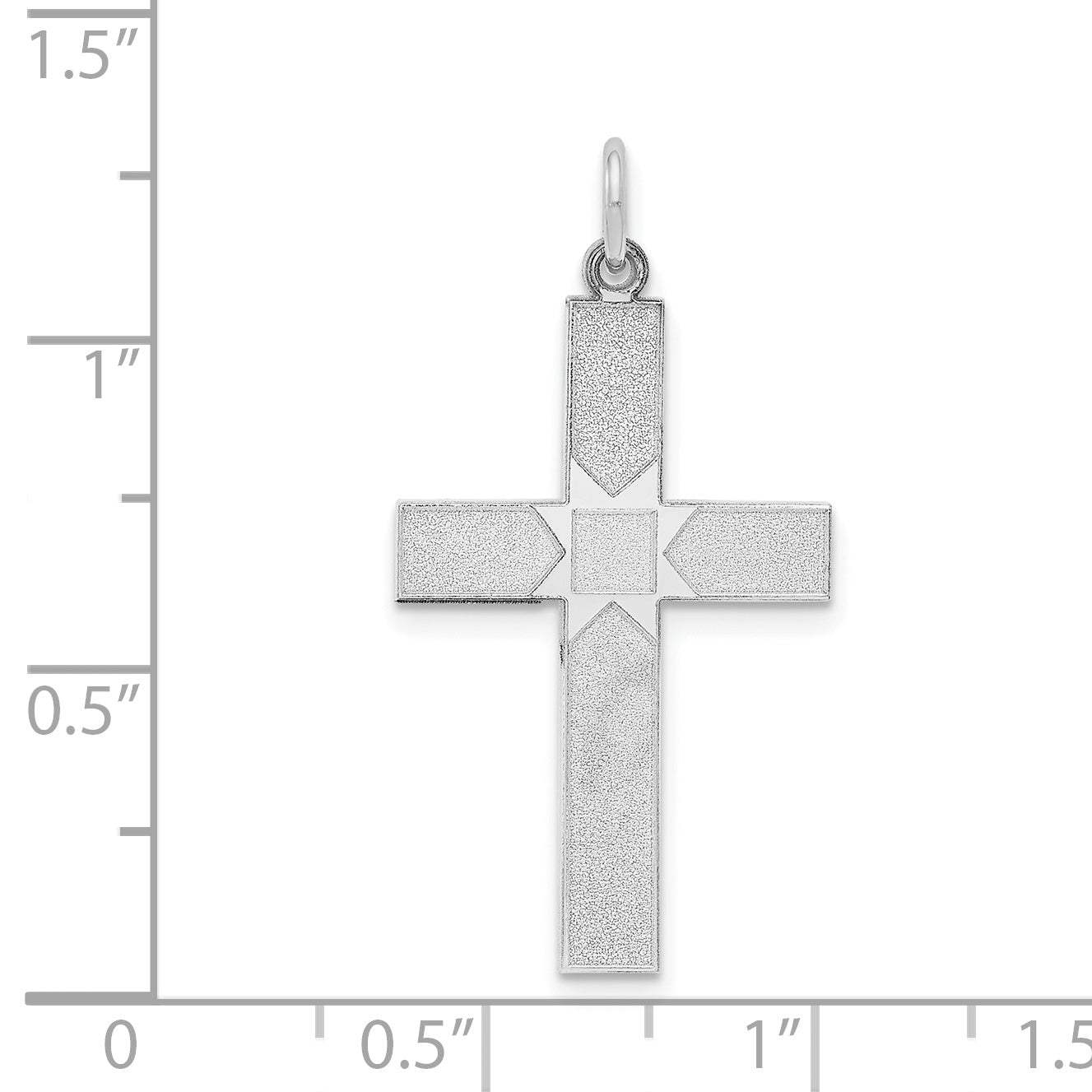 14K White Gold Laser Designed Cross Pendant