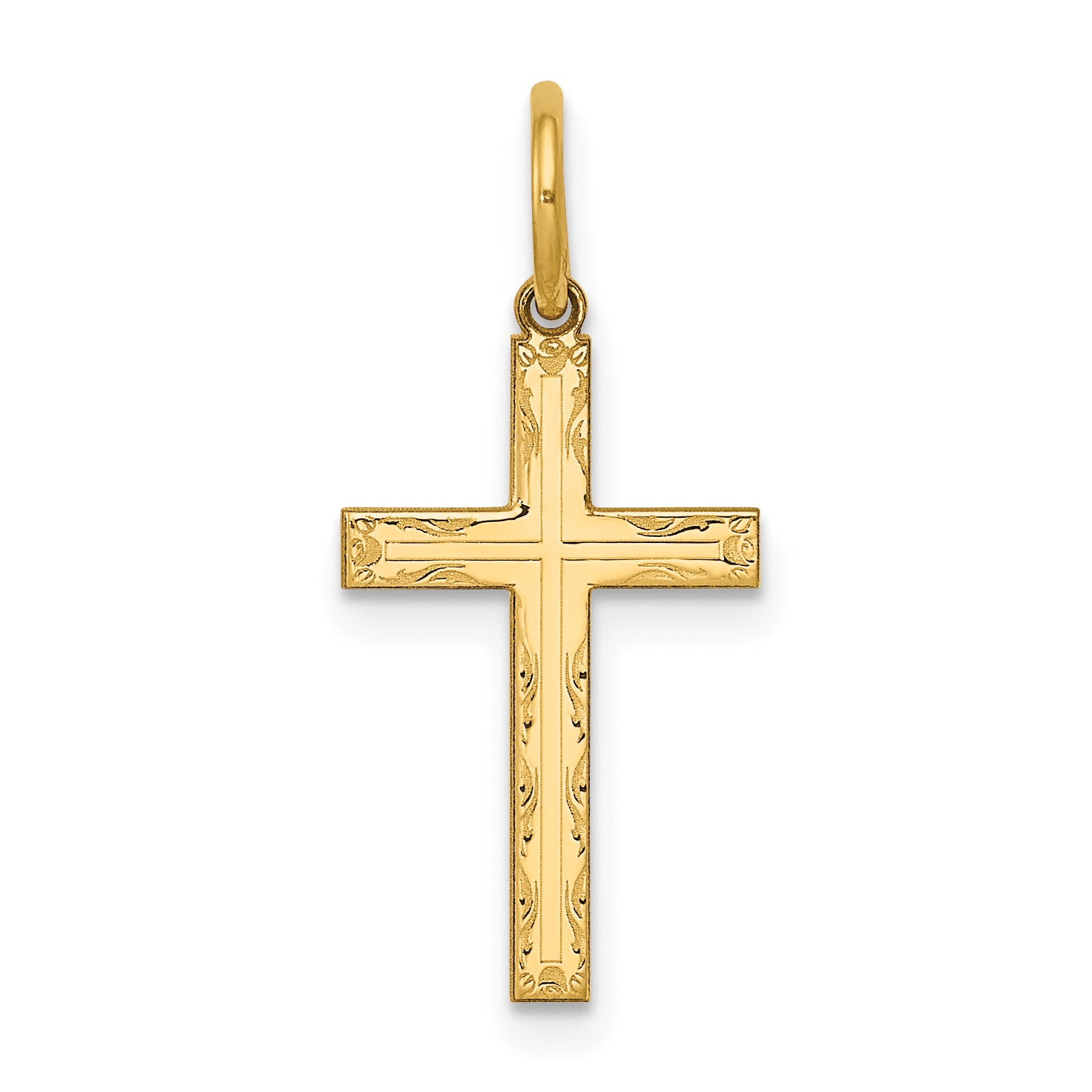 14K Laser Designed Cross Charm Main image
