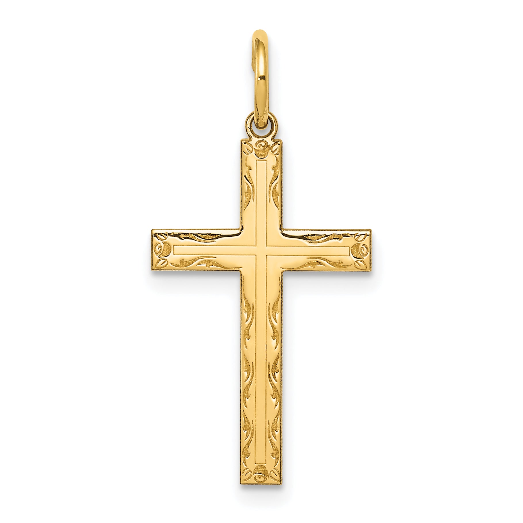 14K Laser Designed Cross Pendant Main image