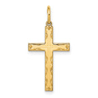 14K Laser Designed Cross Pendant