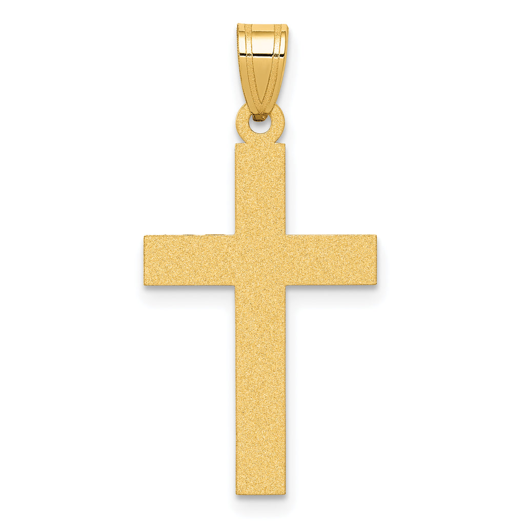 14k Sandblasted Cross Pendant