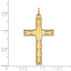 14K Laser Designed Cross Pendant