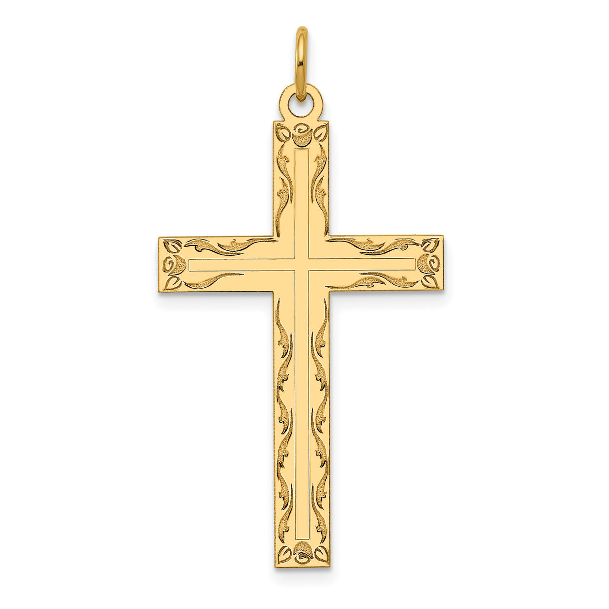 14K Laser Designed Cross Pendant