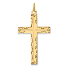 14K Laser Designed Cross Pendant