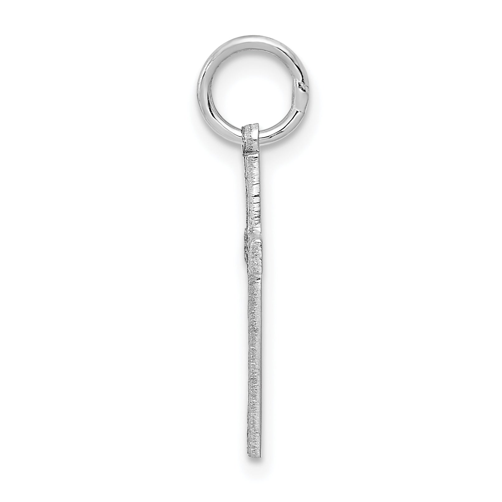 14K White Gold Laser Designed Cross Charm Secondary image