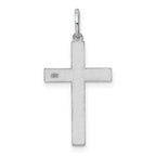14K White Gold Laser Designed Cross Pendant