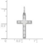 14K White Gold Laser Designed Cross Pendant