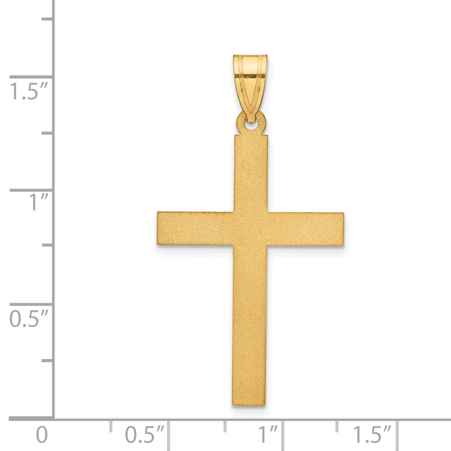 14K Sandblasted Cross Pendant