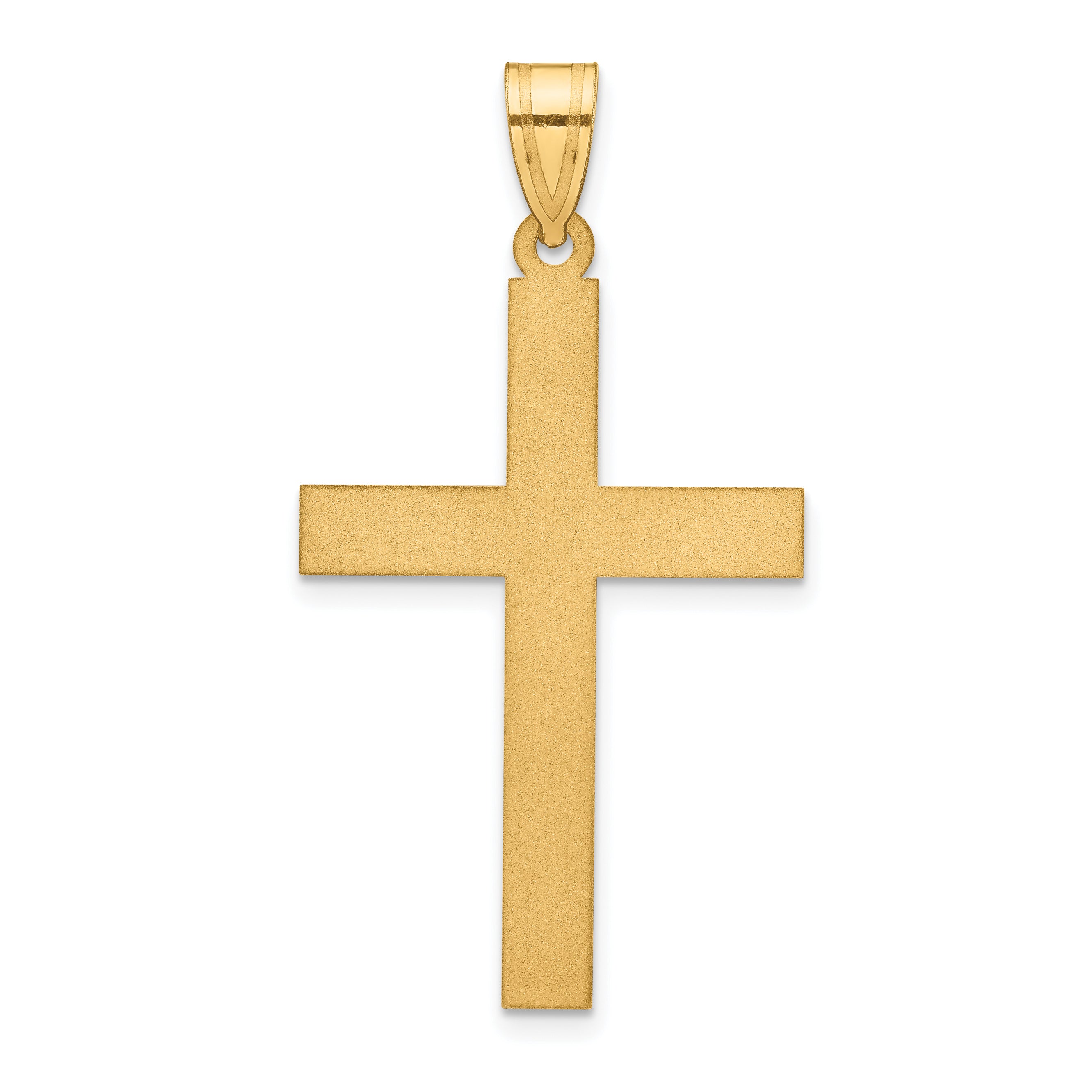 14k Sandblasted Cross Pendant Main image