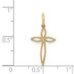 14K Laser Designed Passion Cross Charm