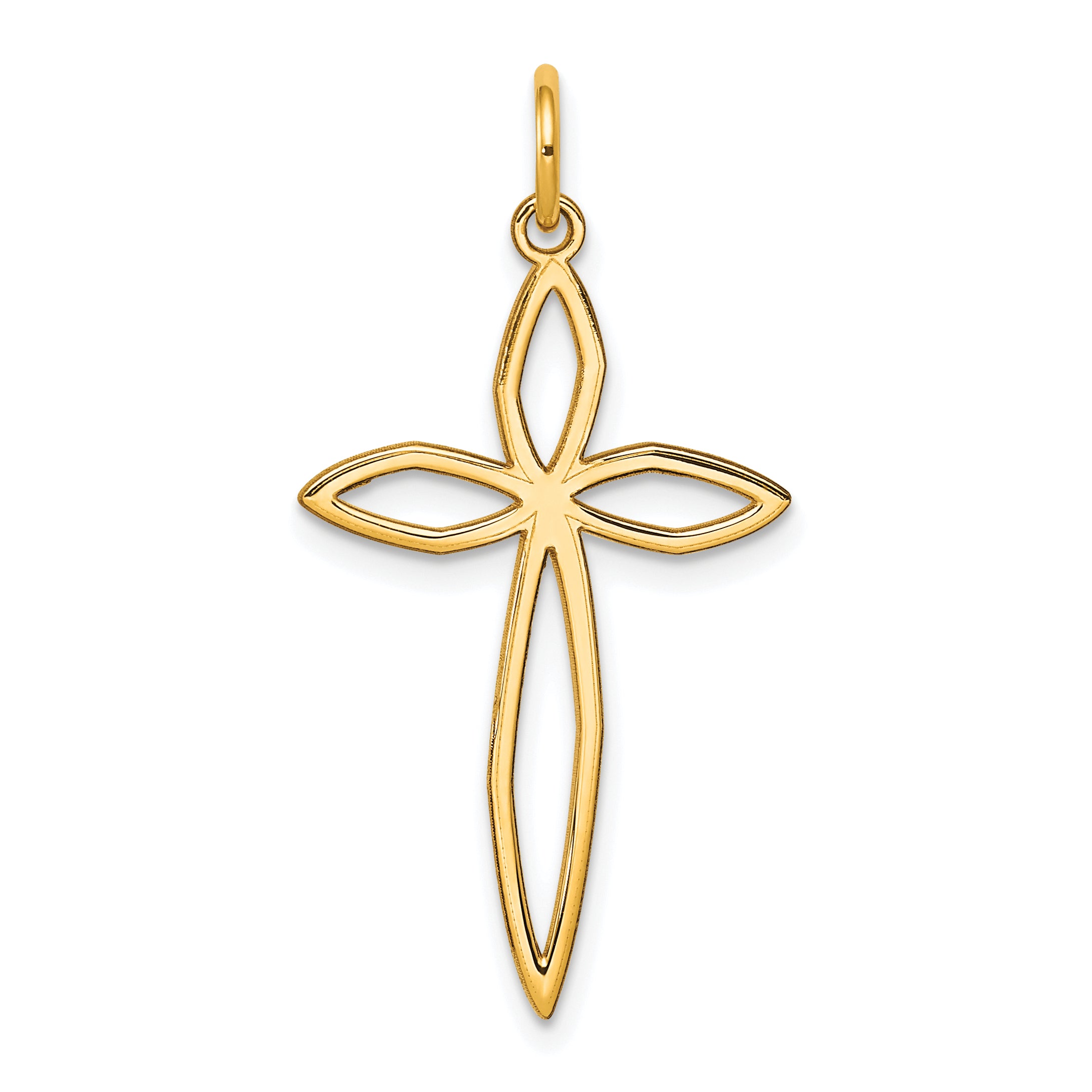 14K Laser Designed Passion Cross Pendant Main image