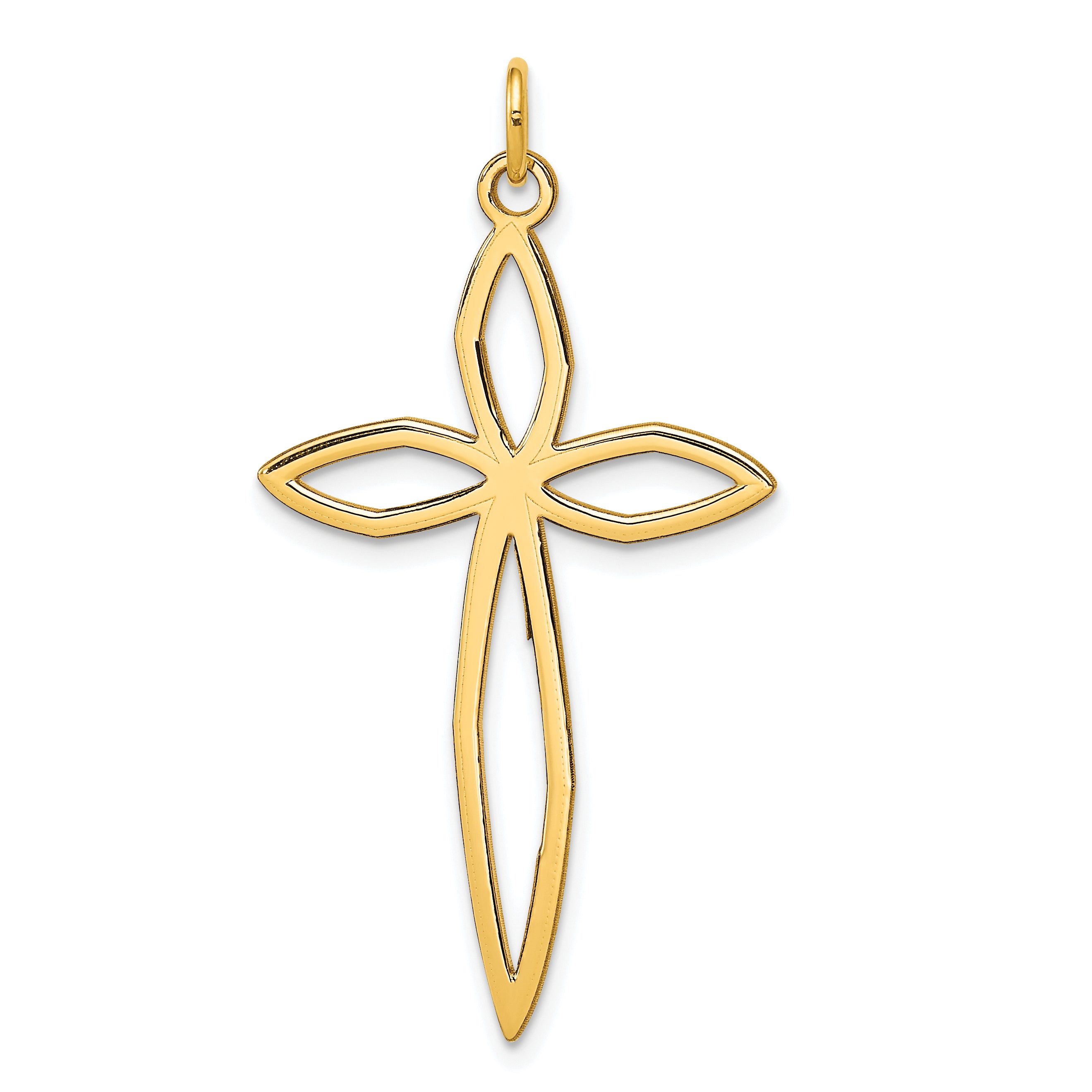 14K Laser Designed Passion Cross Pendant Main image