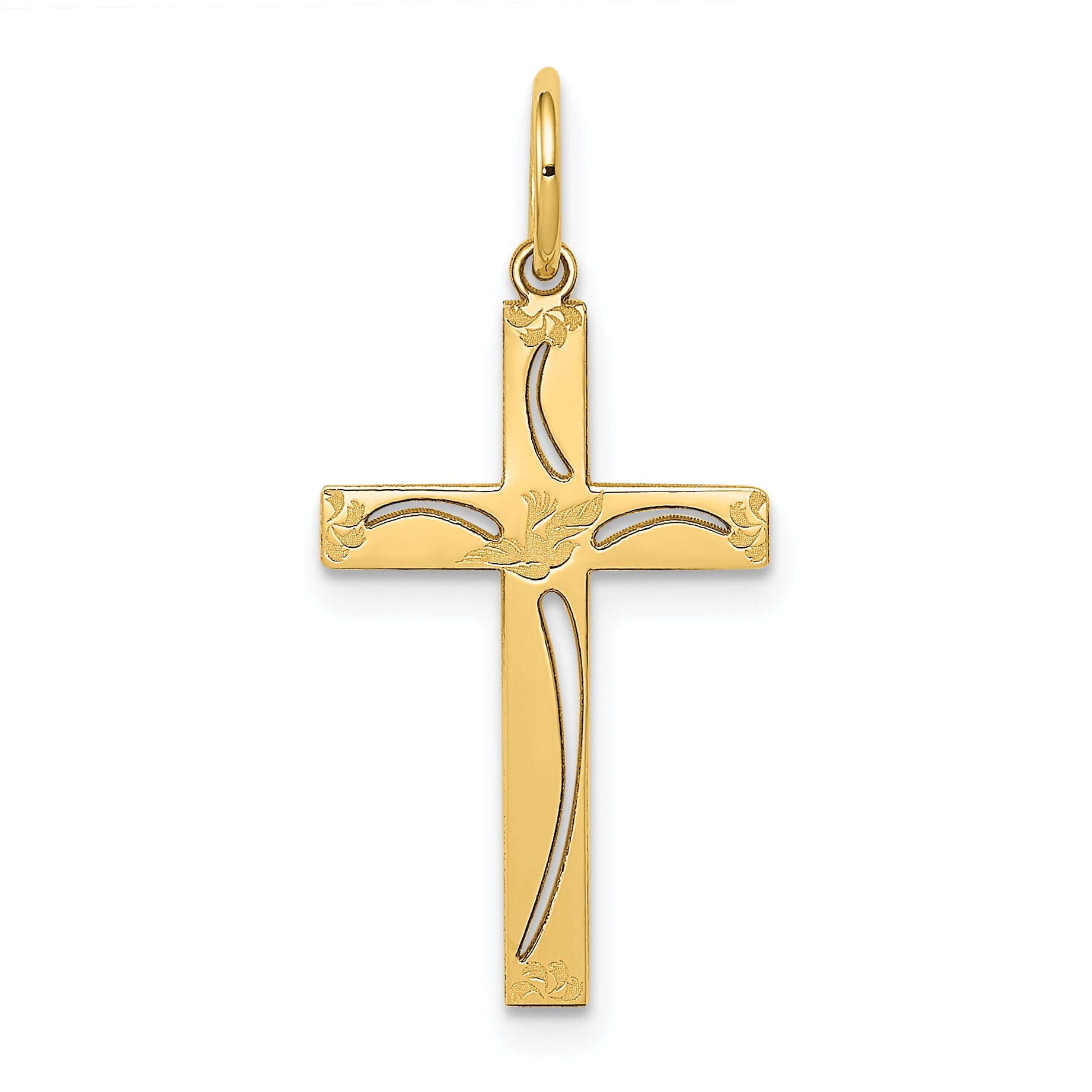 14K Laser Designed Cross Charm Main image