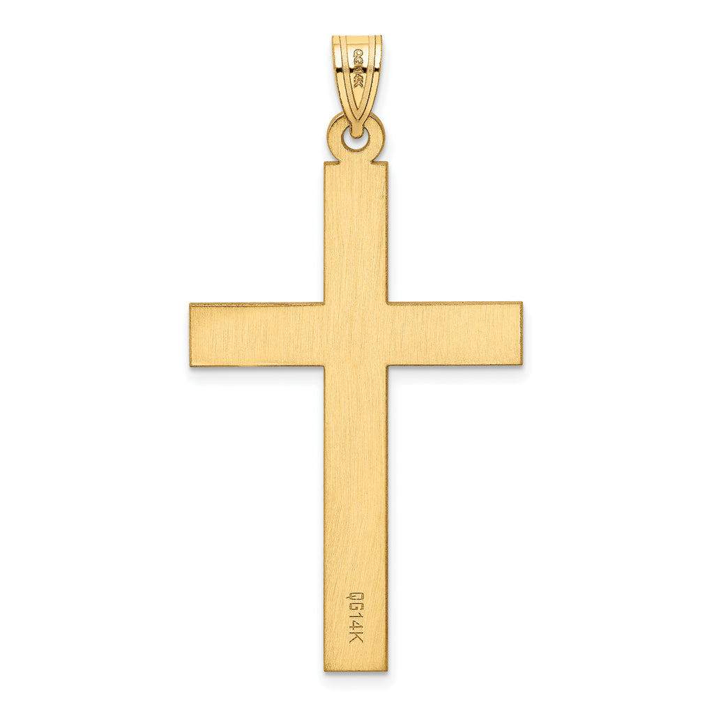 14K Sandblasted Cross Pendant