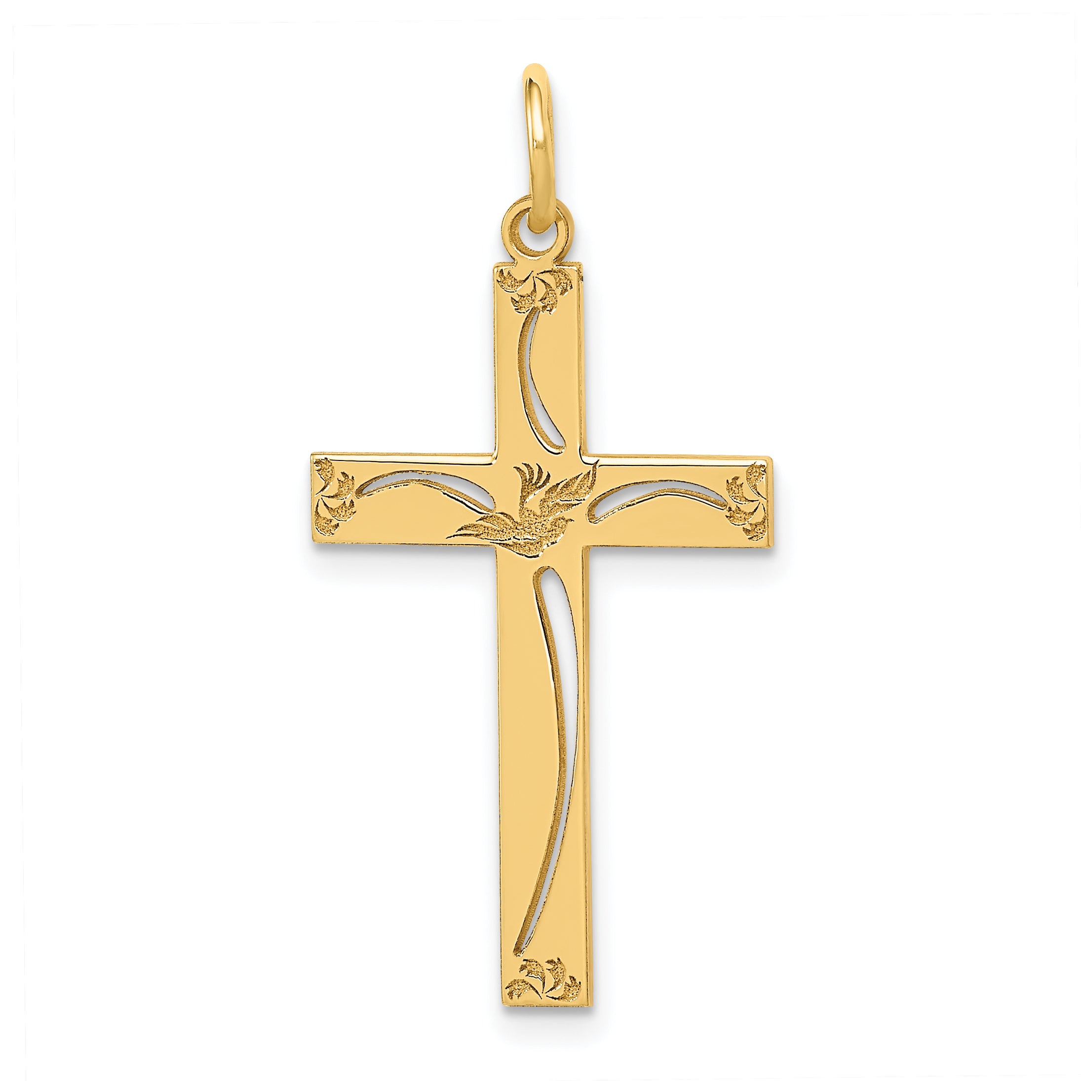 14K Laser Designed Cross Pendant Main image