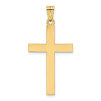 14K Solid Laser Etched Cross Pendant