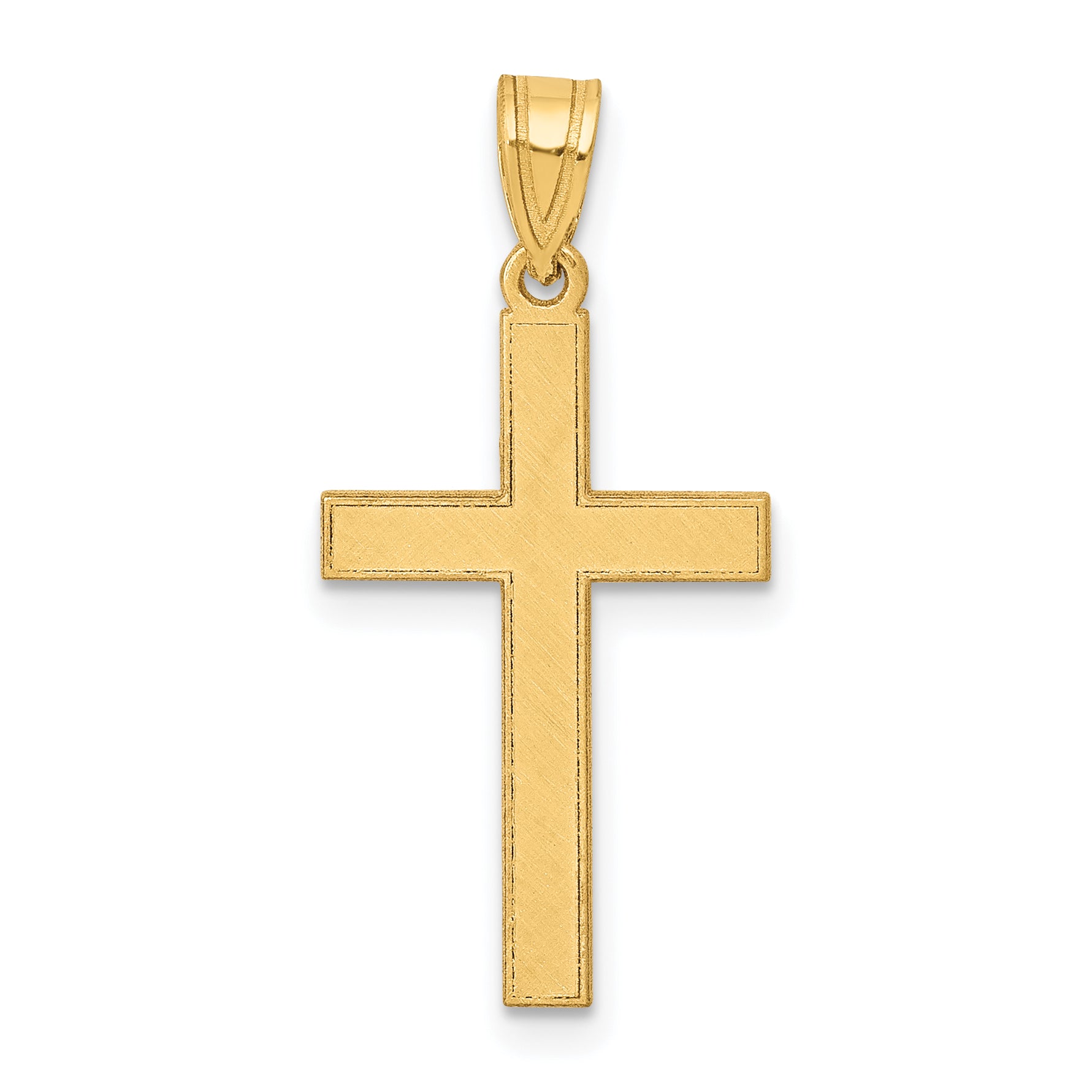 14k Florentine Satin Cross Pendant Main image