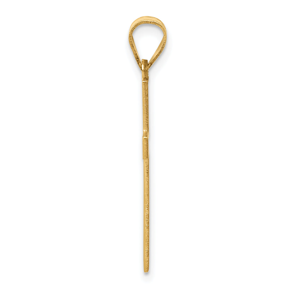 14K Florentine Satin Cross Pendant